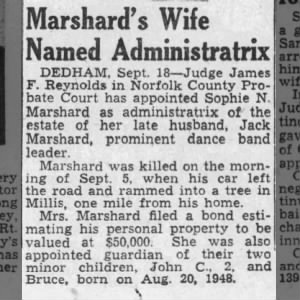 News&Events Sophie Marshard_The Boston Globe Sat, Sep 18, 1948 ·Page 3